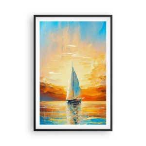 Plakat w czarnej ramie - Żegluga w złocie - 61x91 cm