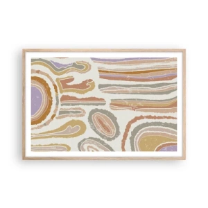 Plakat w ramie jasny dąb - Barwne przekroje - 91x61 cm