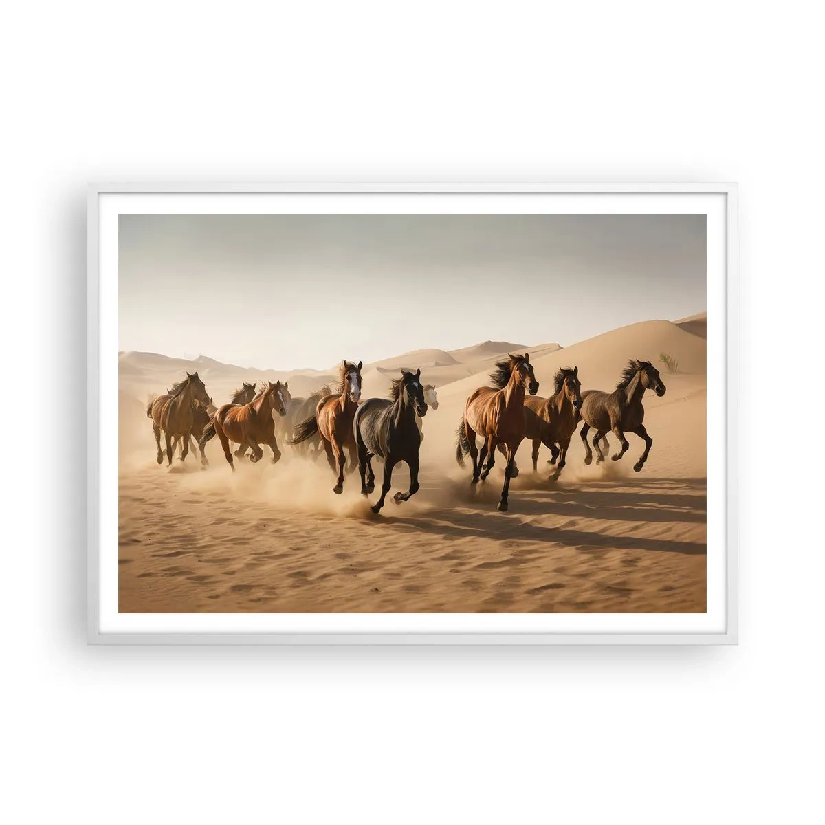 Plakat w białej ramie - Wolne jak wiatr - 100x70 cm