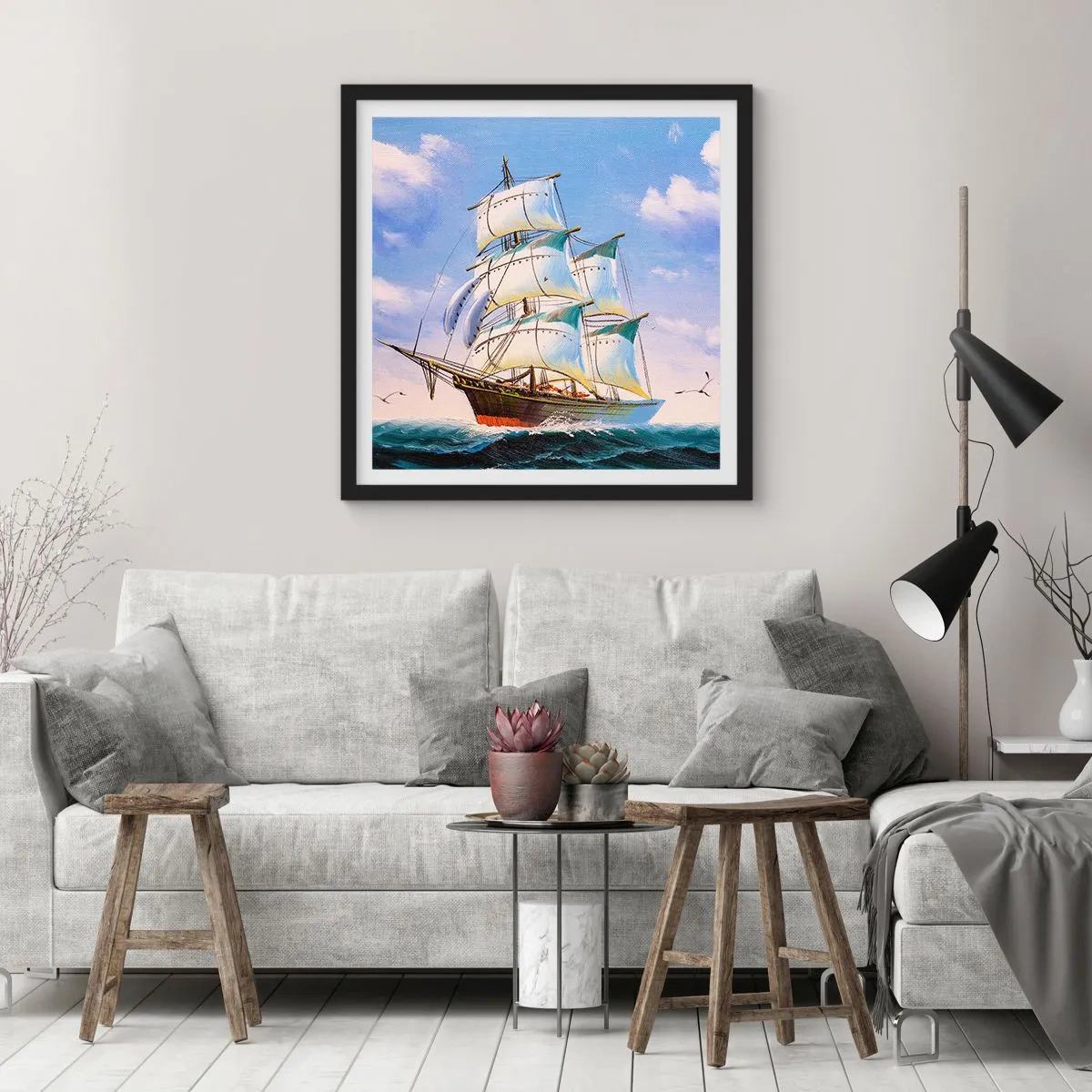 Plakat w czarnej ramie - Dumnie z wiatrem - 40x40 cm