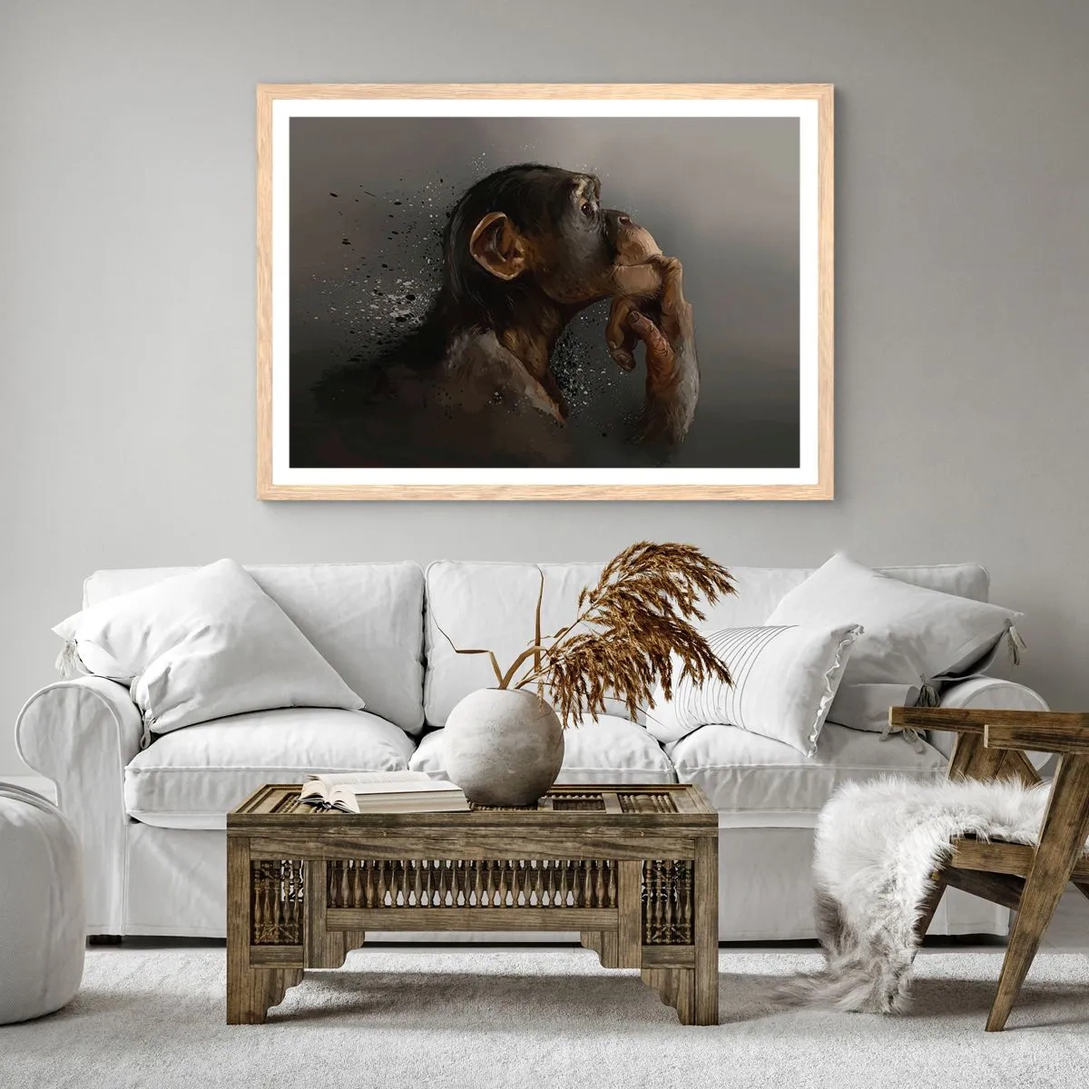 Plakat w ramie jasny dąb - Z pewnością myśliciel - 50x40 cm