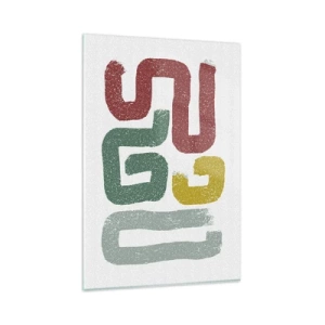 Obraz na szkle - Kolorowe geometryczne wzory w stylu abstrakcyjnym - 80x120cm - W nieznanym języku - Nowoczesna dekoracja ścienna do salonu i sypialni ARTTOR