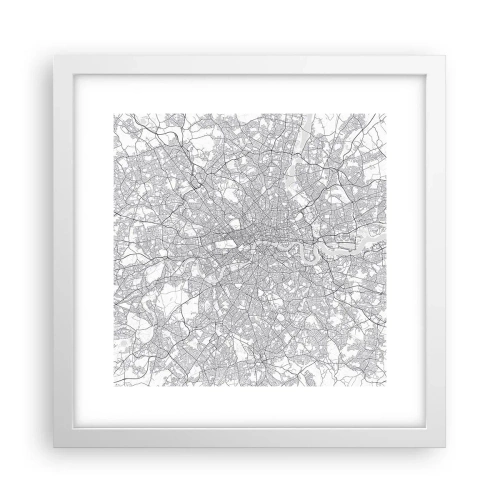 Plakat w białej ramie - Mapa londyńskiego labiryntu - 30x30 cm