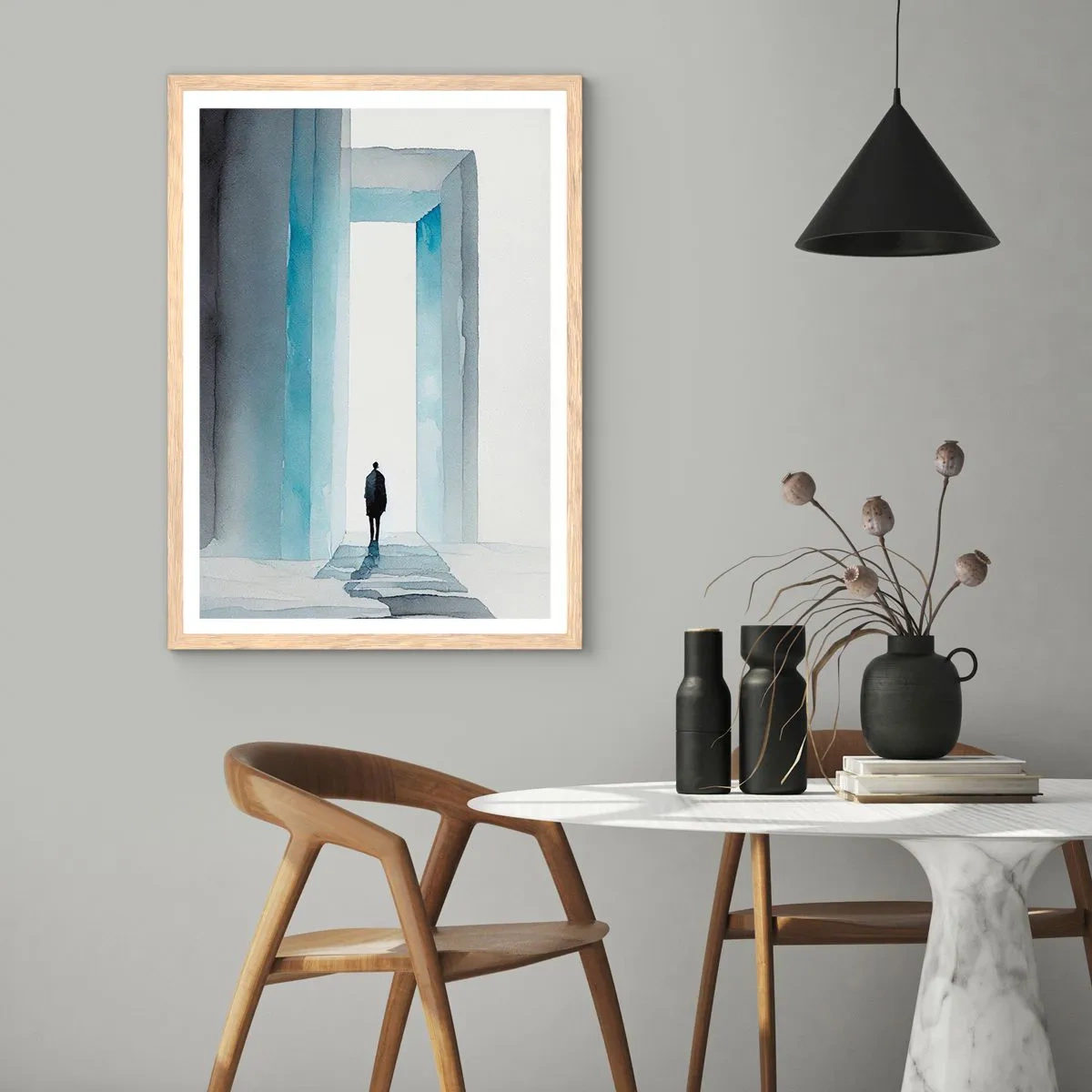Plakat w ramie jasny dąb - Żyj bez ograniczeń - 50x70 cm