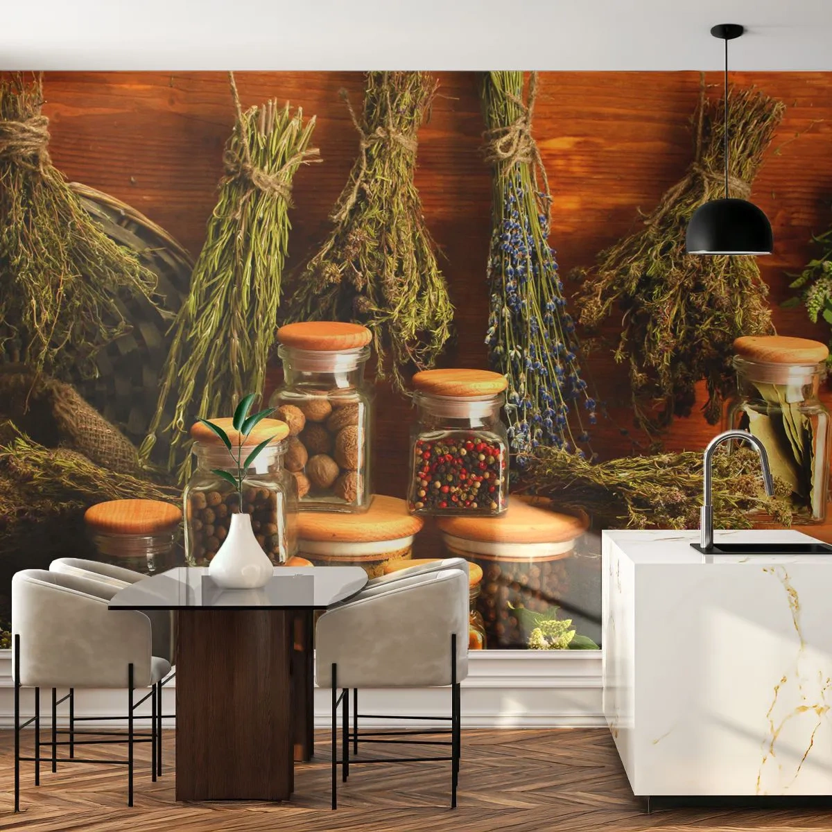 Fototapeta Standard Eco - Kuchenne czary - Gastronomia, Suszone Zioła, Przyprawy - 350x256 cm