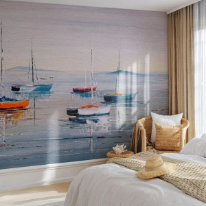 Fototapeta Premium Sand - Zasłużony odpoczynek - Marynistyczny, Żaglówki, Nadmorski - 450x315 cm