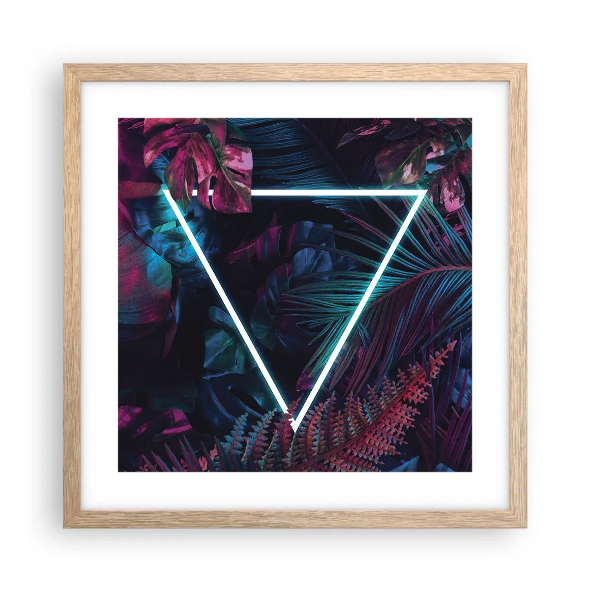 Plakat w ramie jasny dąb - Ogród w stylu disco - 40x40 cm