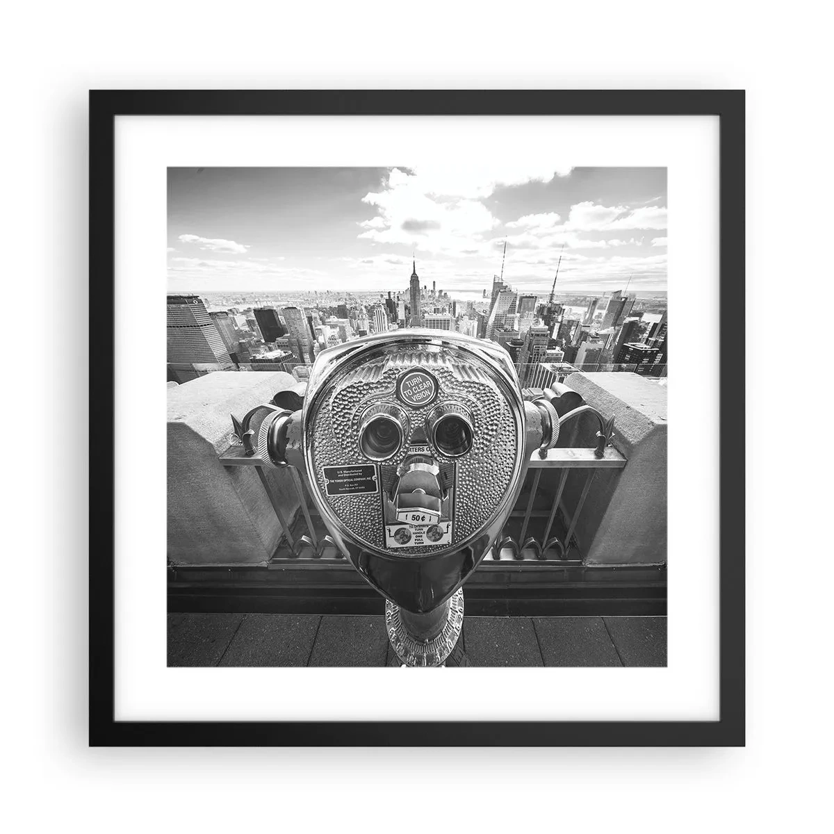 Plakat w czarnej ramie - Miasto nad miastami - 40x40 cm