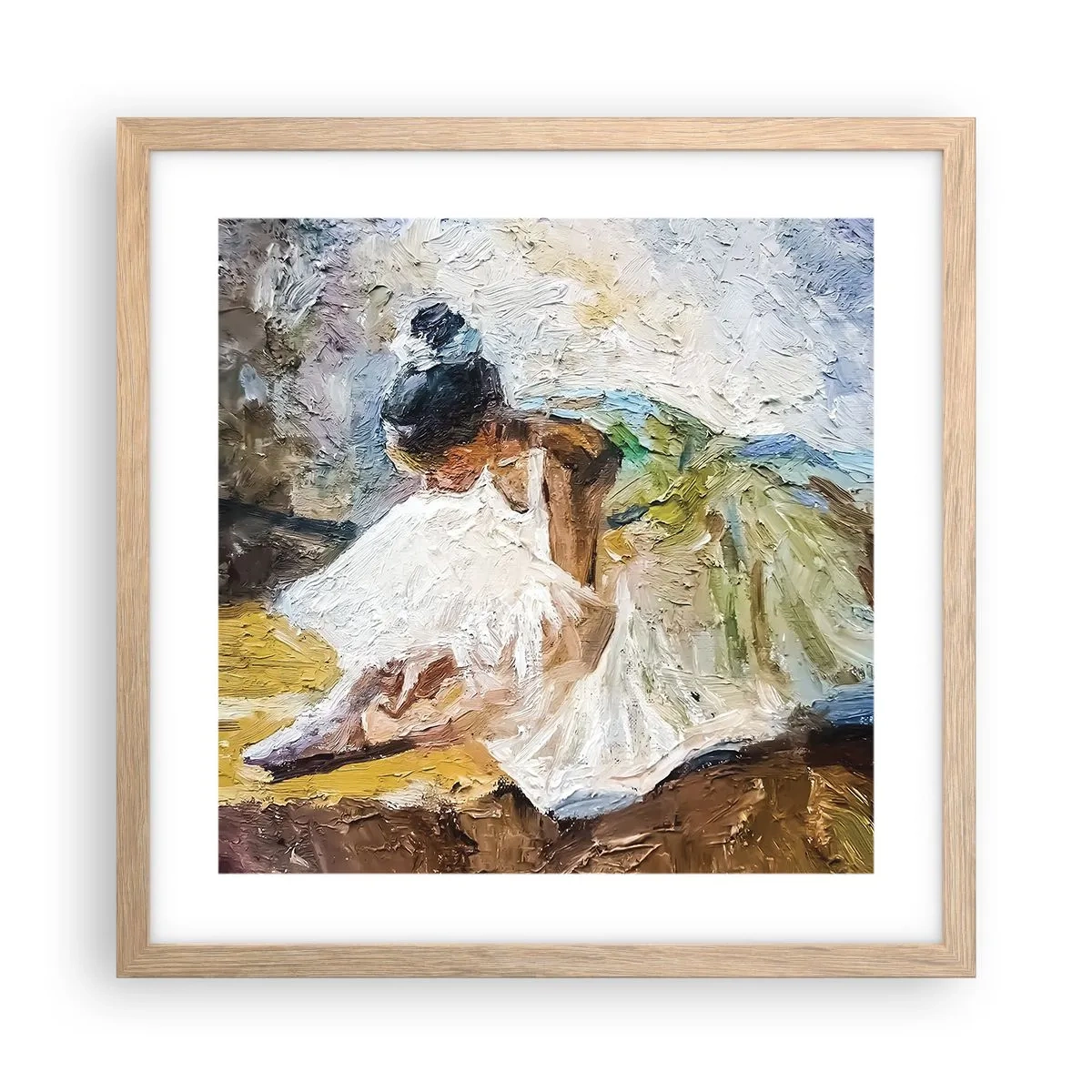 Plakat w ramie jasny dąb - Z obrazu Degasa - 40x40 cm