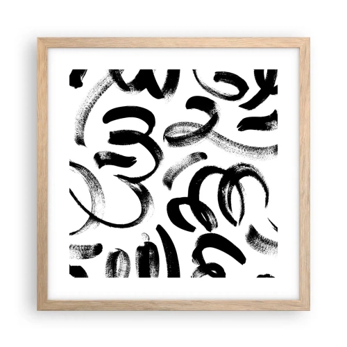 Plakat w ramie jasny dąb - Czarno na białym - 40x40 cm