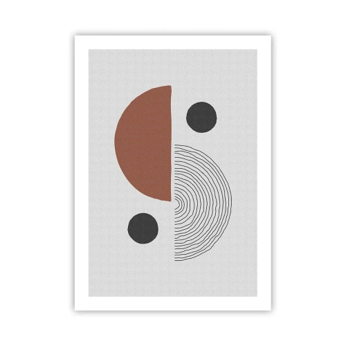 Plakat - Abstrakcyjna kompozycja geometryczna w ciepłych barwach - 50x70cm - Doskonałość koła - Nowoczesna dekoracja ścienna do salonu, kuchni i sypialni ARTTOR