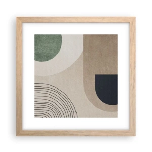 Plakat w ramie jasny dąb - Łagodność owalu - 30x30 cm