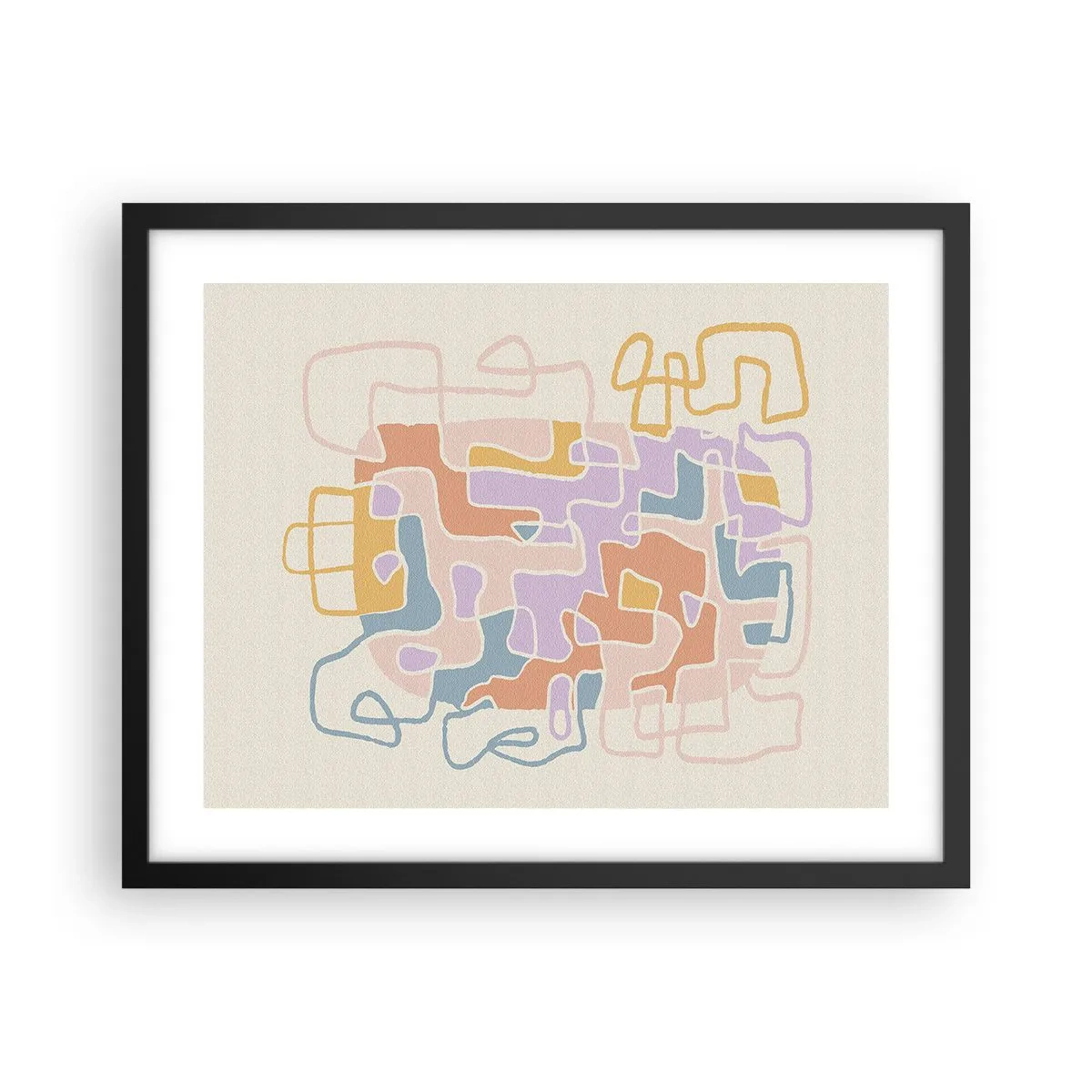 Plakat w czarnej ramie - Labirynt – radosna przygoda - 50x40 cm