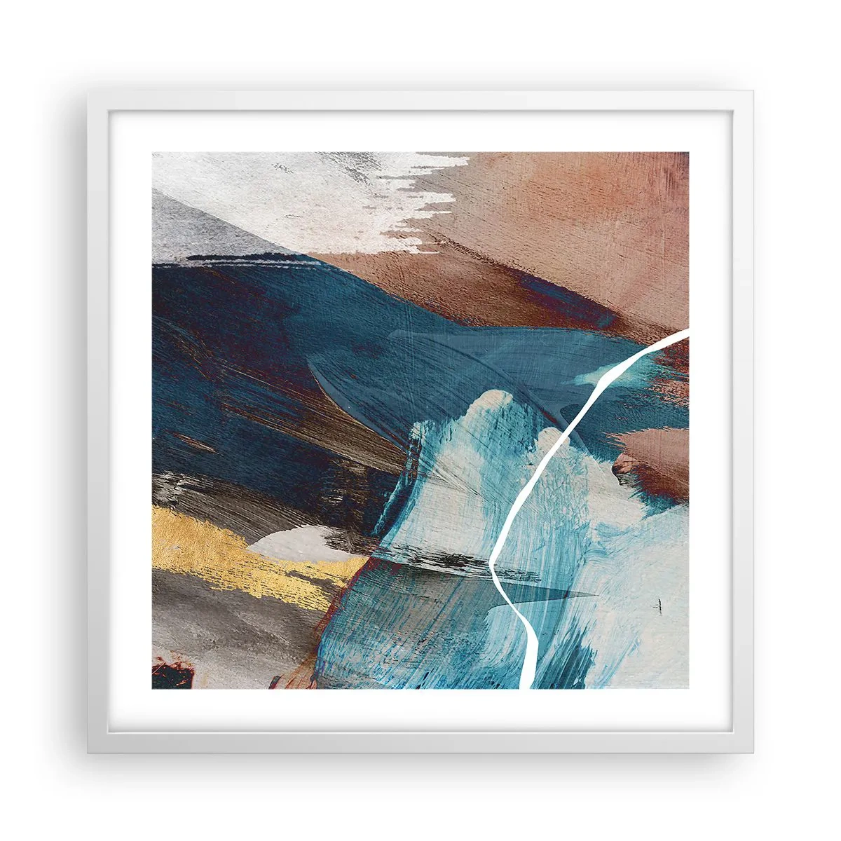 Plakat w białej ramie - Z rozmachem i energicznie - 50x50 cm