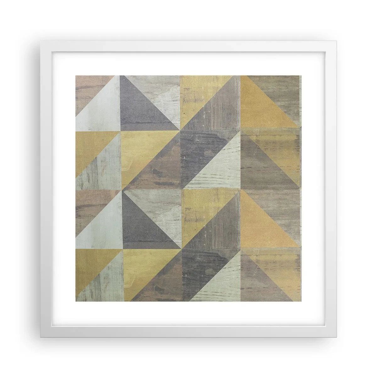 Plakat w białej ramie - Pod kątem trójkąta - 40x40 cm