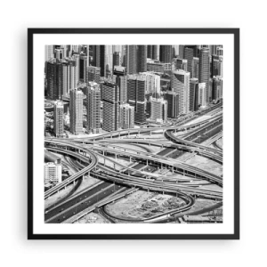 Plakat w czarnej ramie - Dubaj – miasto niemożliwe - 60x60 cm