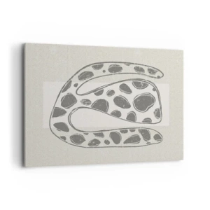 Obraz na płótnie - Abstrakcyjny wzór organiczny w odcieniach szarości - 120x80cm - Przedziwne stworzenie - Nowoczesna dekoracja ścienna do salonu, kuchni i sypialni ARTTOR