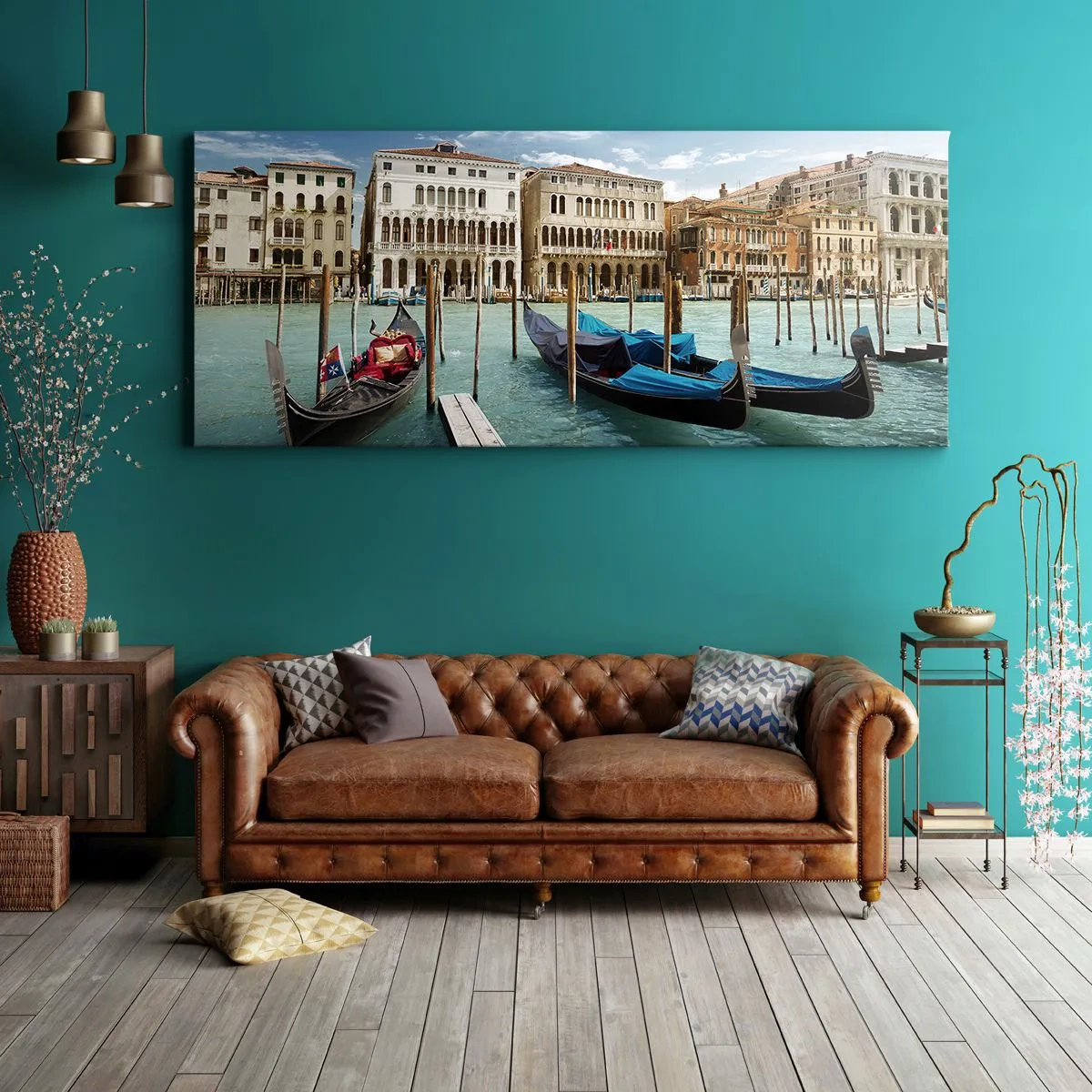 Obraz na płótnie - Pałace w błękicie - 100x40 cm