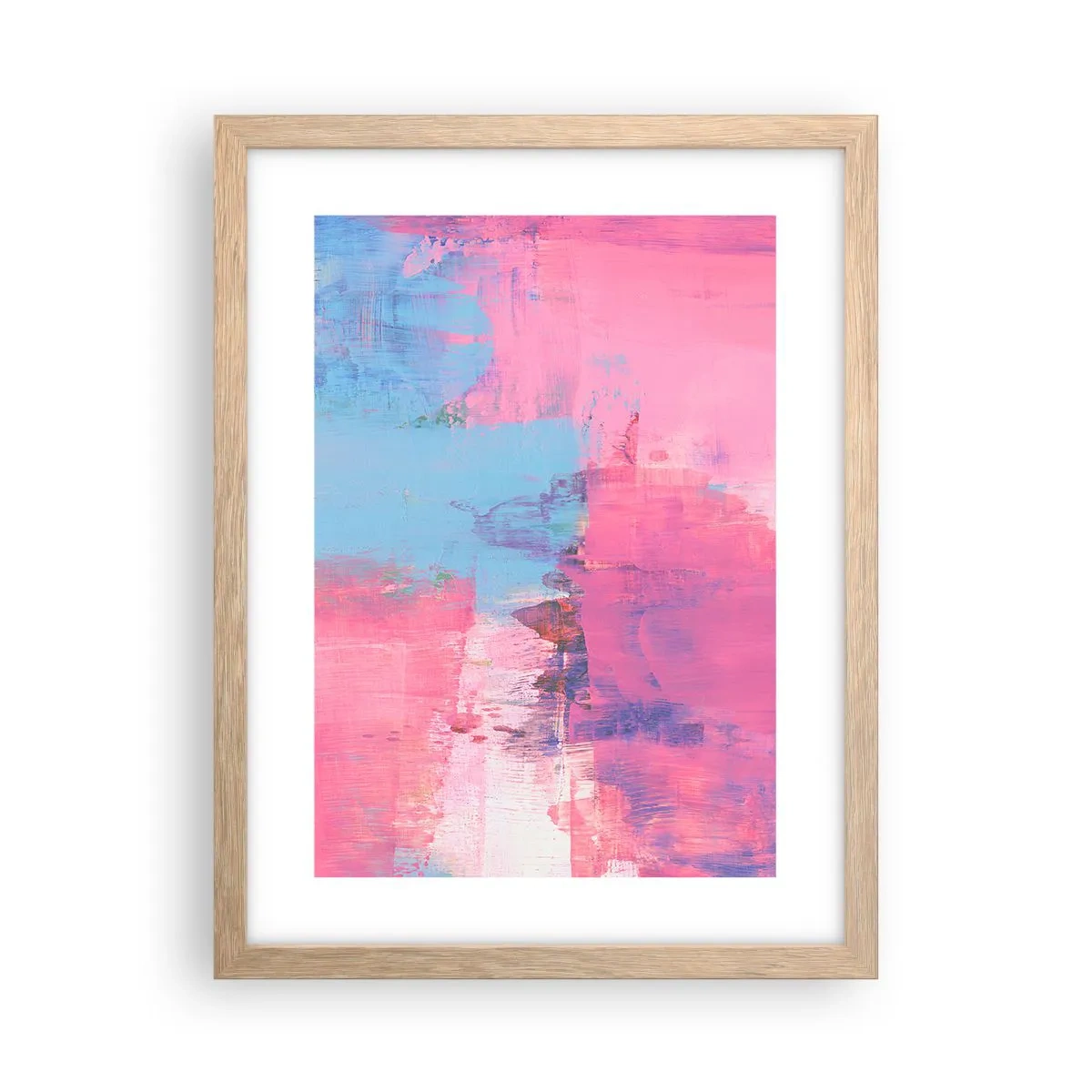 Plakat w ramie jasny dąb - Róż, błękit i szczypta światła - 30x40 cm