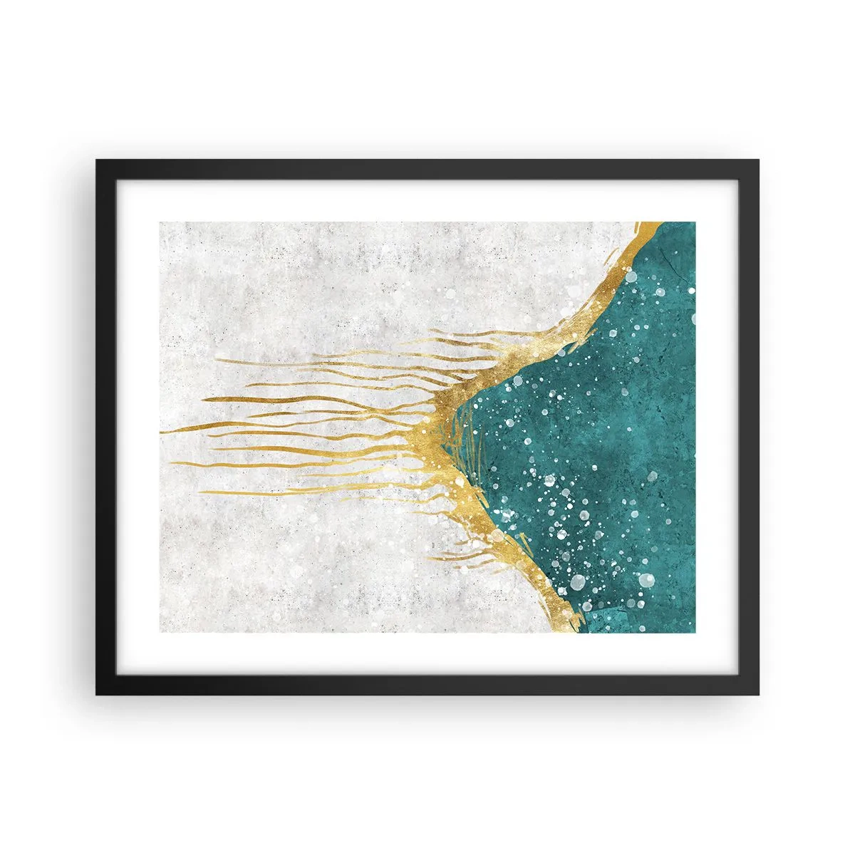 Plakat w czarnej ramie - Złoty przypływ - 50x40 cm