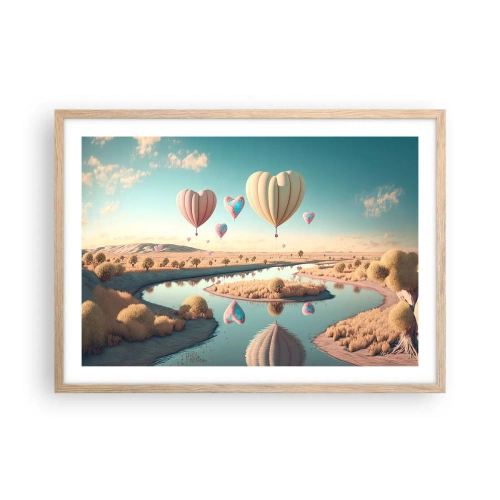 Plakat w ramie jasny dąb - Miłość pozwala wznieść się - 70x50 cm