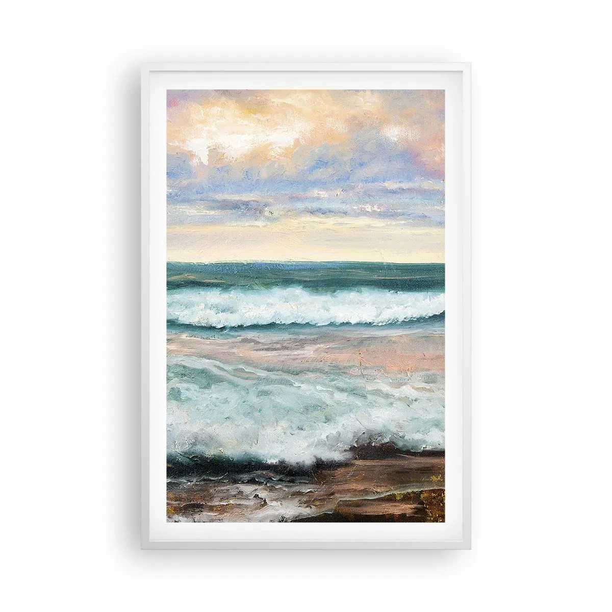 Plakat w białej ramie - Tutaj wygładzisz duszę - 61x91 cm