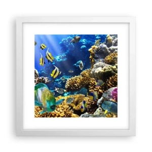 Plakat w białej ramie - Duży ruch na wakacyjnym szlaku - 30x30 cm