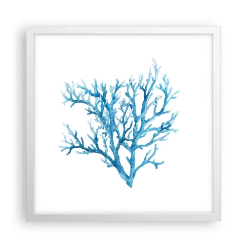 Plakat w białej ramie - Morski filigran - 40x40 cm