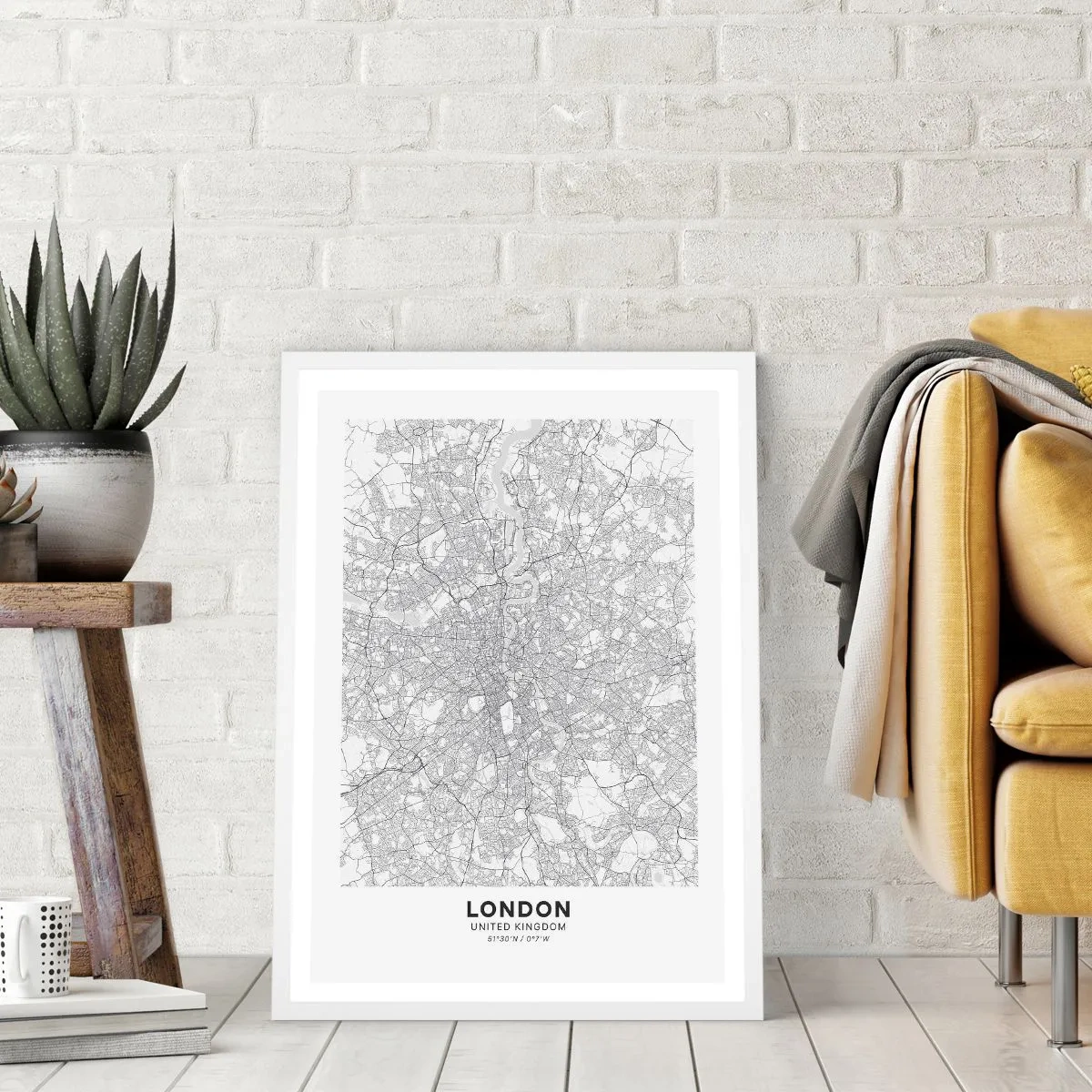 Plakat w białej ramie - Mapa londyńskiego labiryntu - 70x100 cm
