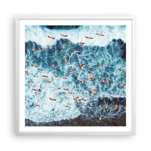 Plakat w białej ramie - Nadmorska parada - 60x60 cm