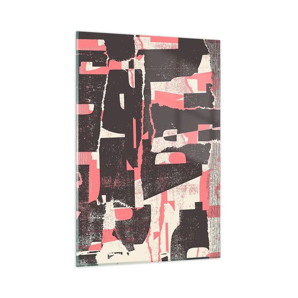 Obraz na szkle - Abstrakcyjna kompozycja w odcieniach różu i brązu - 80x120cm - Cały ten zgiełk - Nowoczesna dekoracja ścienna do salonu i sypialni ARTTOR