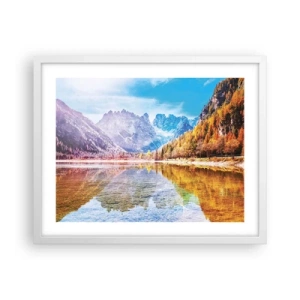 Plakat w białej ramie - A w górach już jesień - 50x40 cm