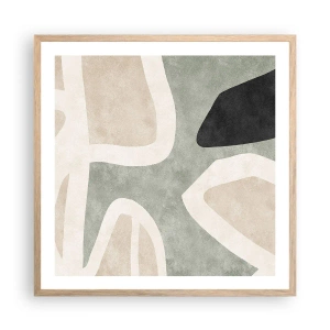 Plakat w ramie jasny dąb - Kompozycja z motywem czerni - 60x60 cm