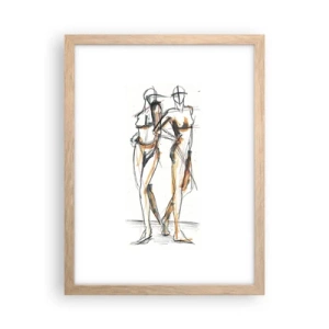 Plakat w ramie jasny dąb - Studium wdzięku - 30x40 cm