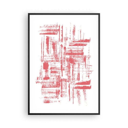 Plakat w czarnej ramie - Czerwone miasto - 70x100 cm