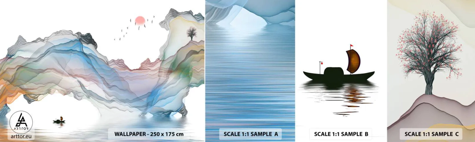 Fototapeta Próbka Samoprzylepna Deluxe Sticker - Ku kryształowym górom - Abstrakcja, Fantasy, Krajobraz - 100x30 cm