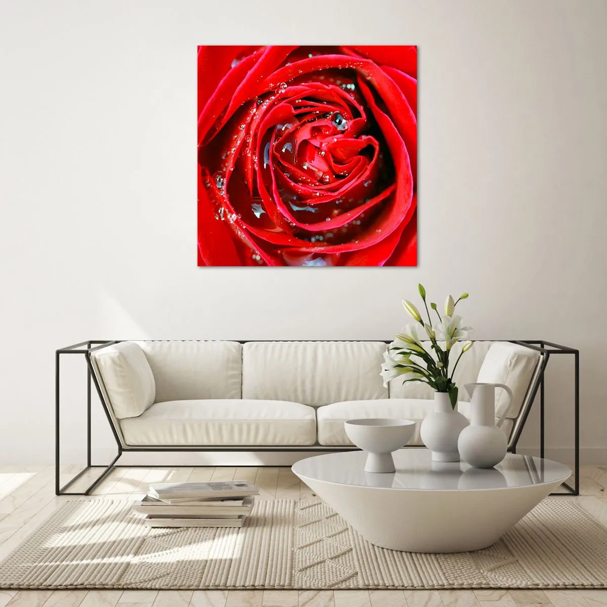Obraz na szkle - W kroplach rosy - 40x40 cm