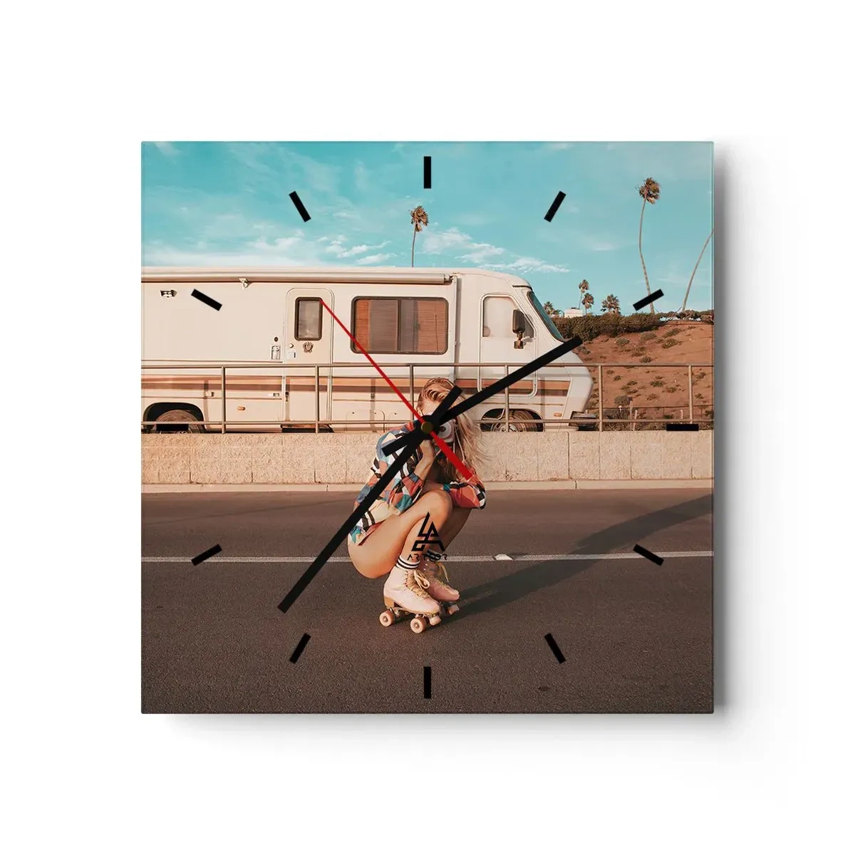 Zegar ścienny - Uśmiech, proszę! - 40x40 cm