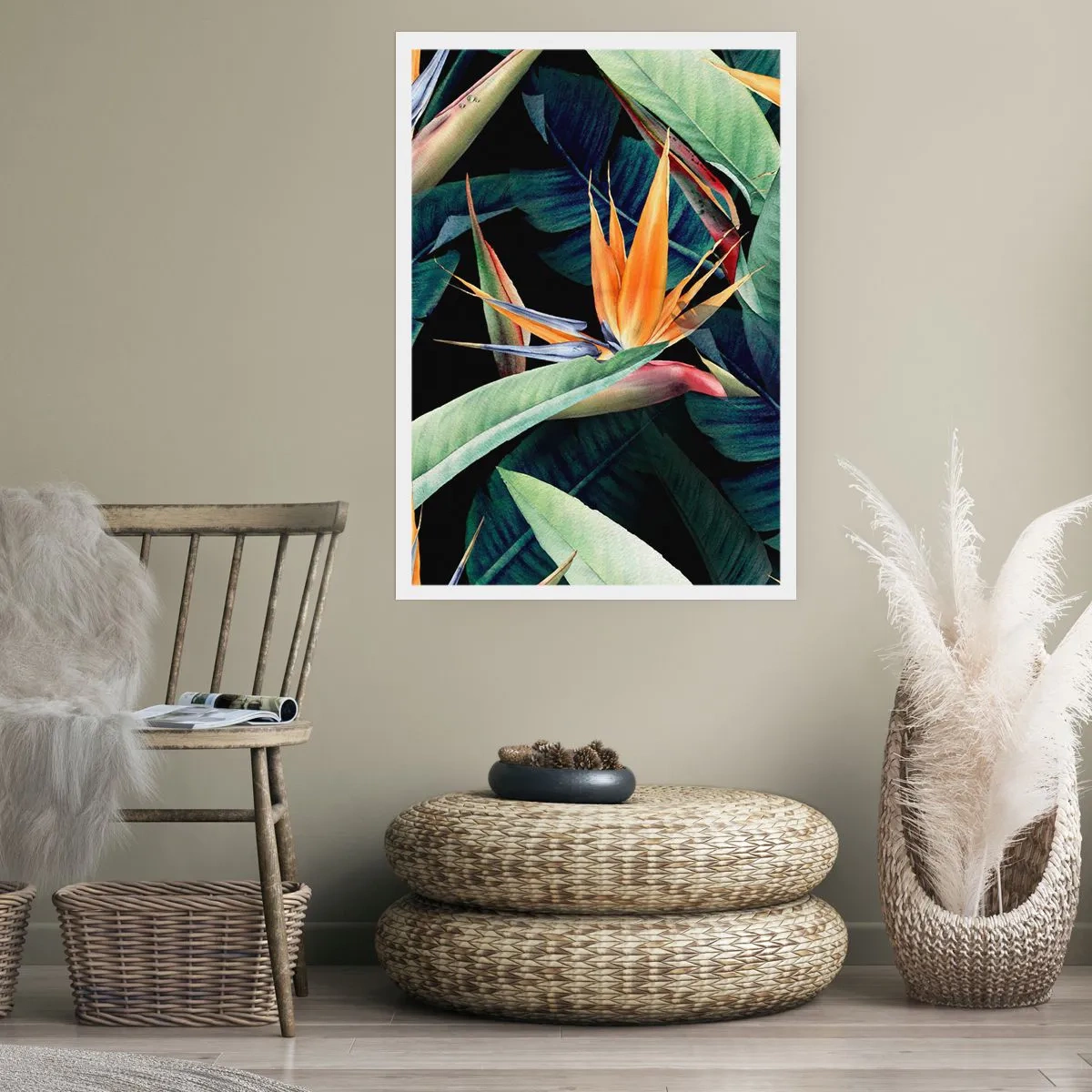 Plakat - Płomienne kwiaty tropików - 70x100 cm