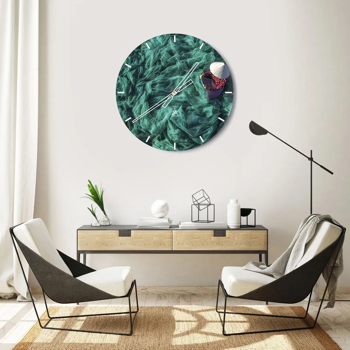 Zegar ścienny - W morzu sieci - 40x40 cm