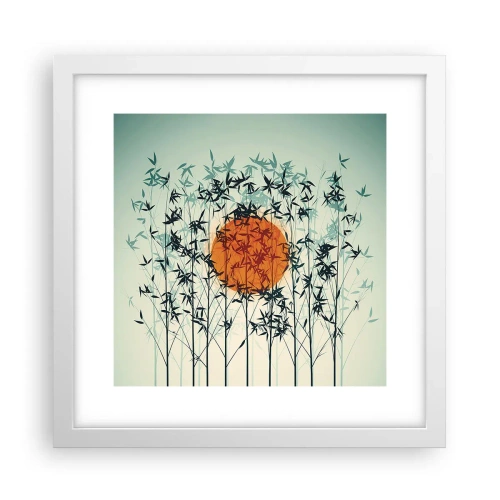 Plakat w białej ramie - Japońskie słońce - 30x30 cm