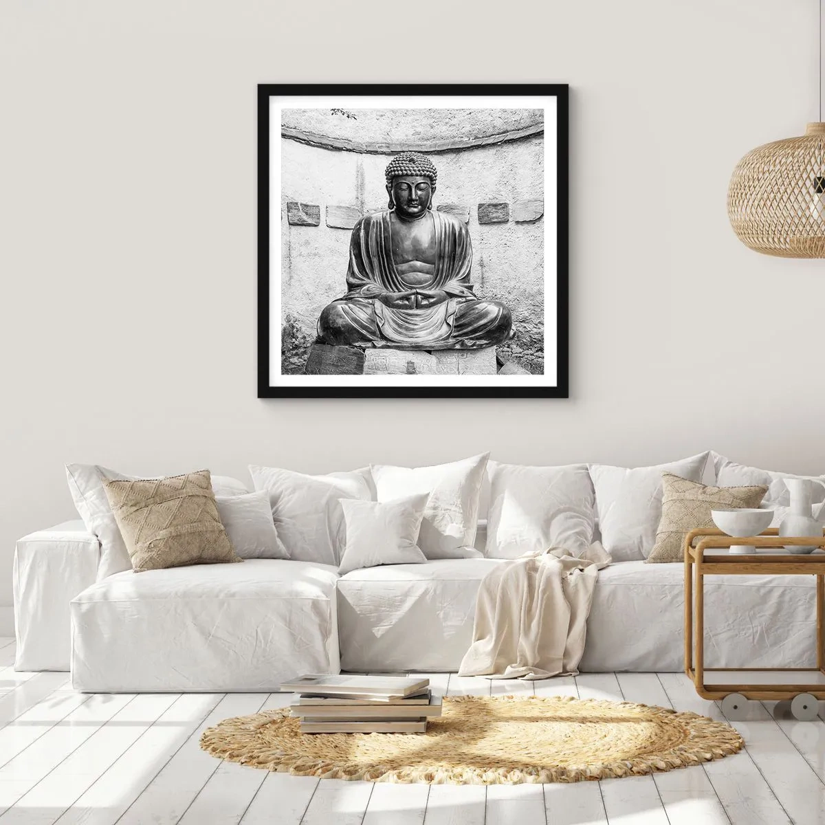 Plakat w czarnej ramie - U źródeł spokoju - 30x30 cm
