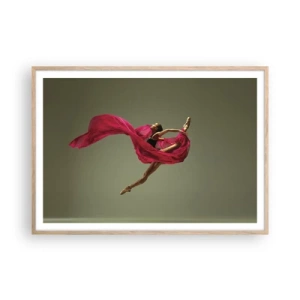 Plakat w ramie jasny dąb - Tańczący płomień - 100x70 cm