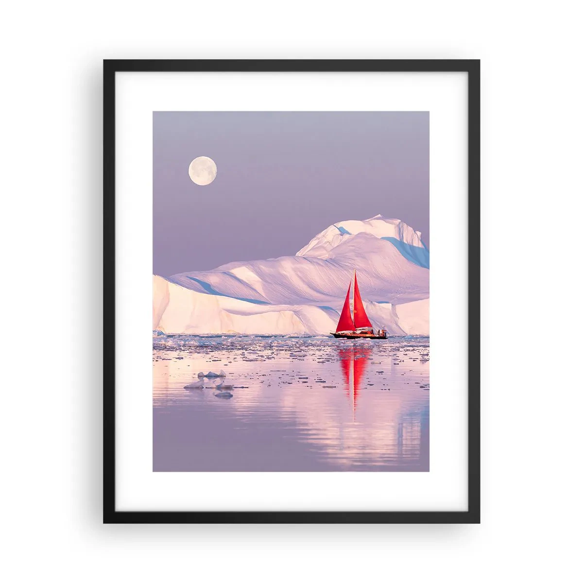 Plakat w czarnej ramie - Żar żagla, chłód lodu - 40x50 cm