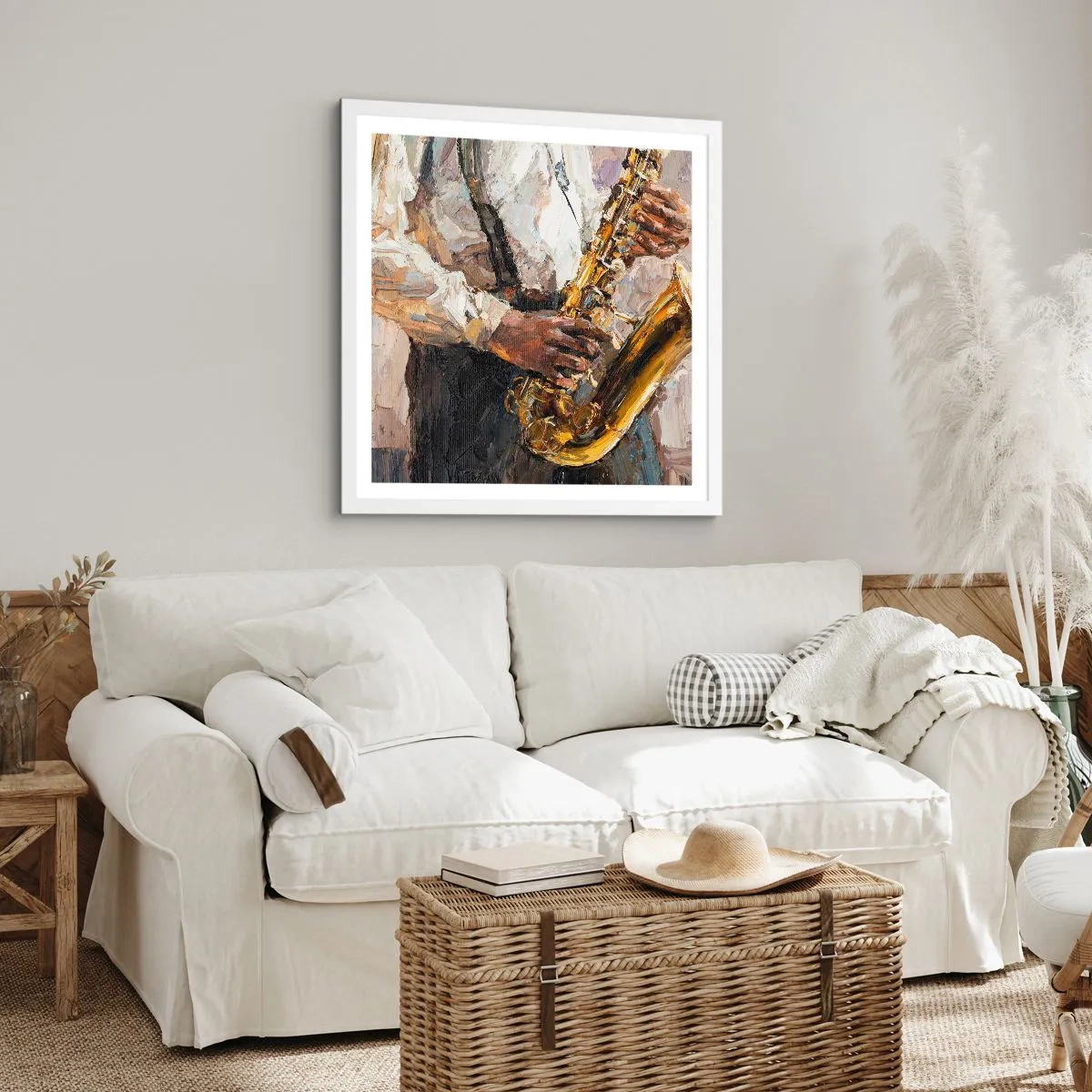 Plakat w białej ramie - Czas na solo - 30x30 cm