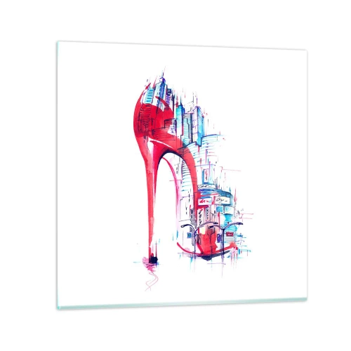 Obraz na szkle - Wielkomiejska elegantka - 70x70 cm