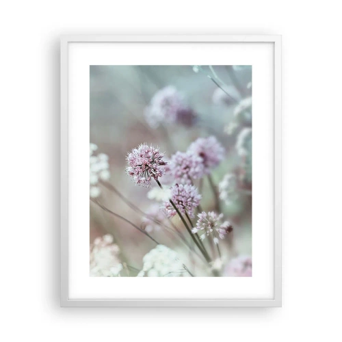 Plakat w białej ramie - Słodkie filigrany ziół - 40x50 cm