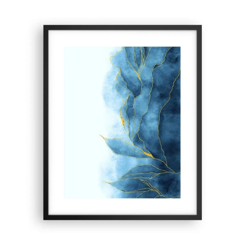 Plakat w czarnej ramie - Błękit w złocie - 40x50 cm