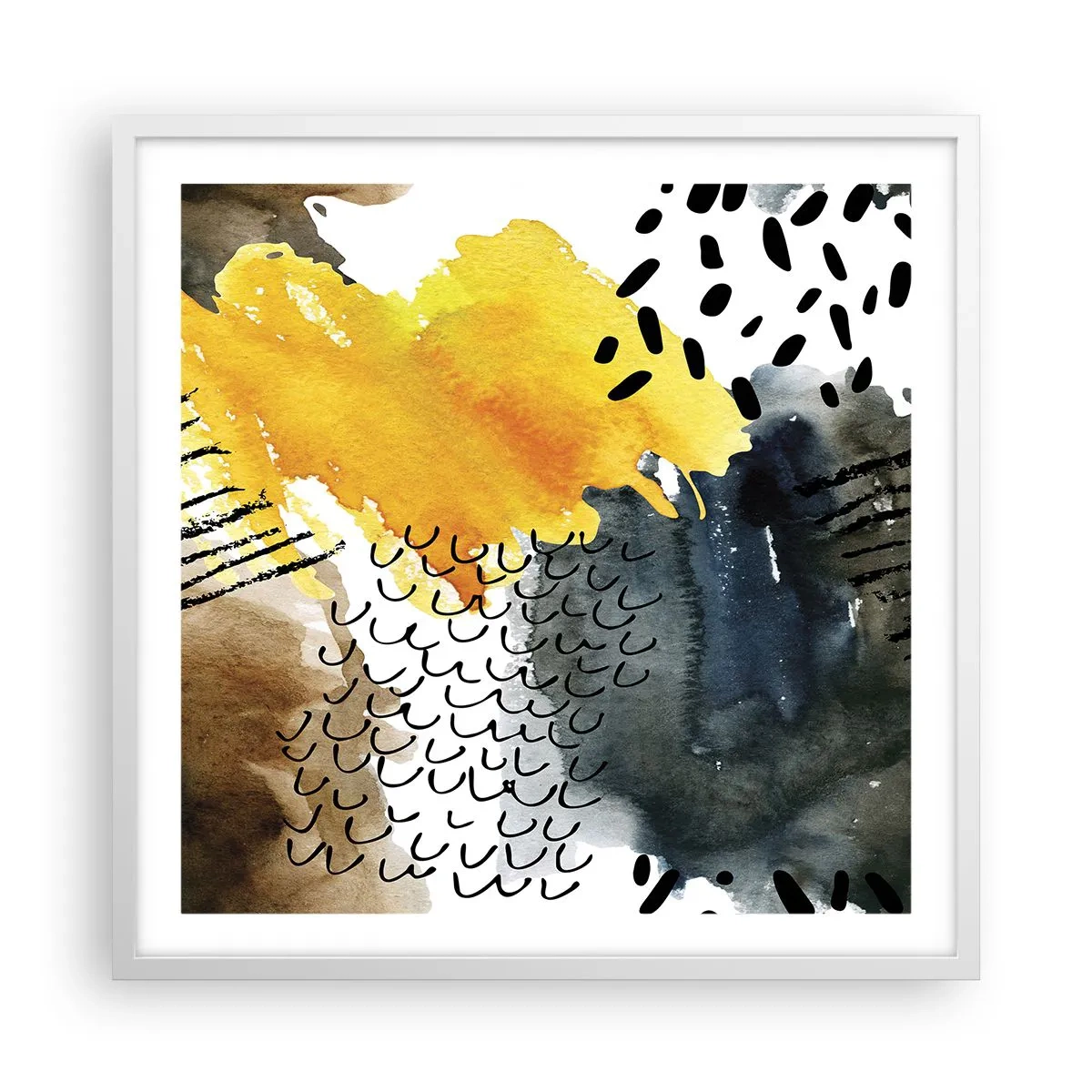 Plakat w białej ramie - Spotkanie żywiołów - 60x60 cm