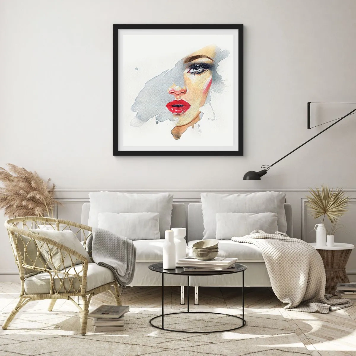 Plakat w czarnej ramie - Odbicie w kropli wody - 40x40 cm